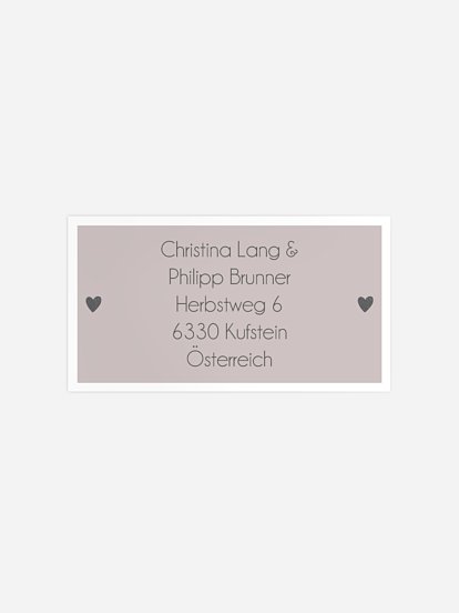 Empfängeraufkleber Hochzeit Mit Herz