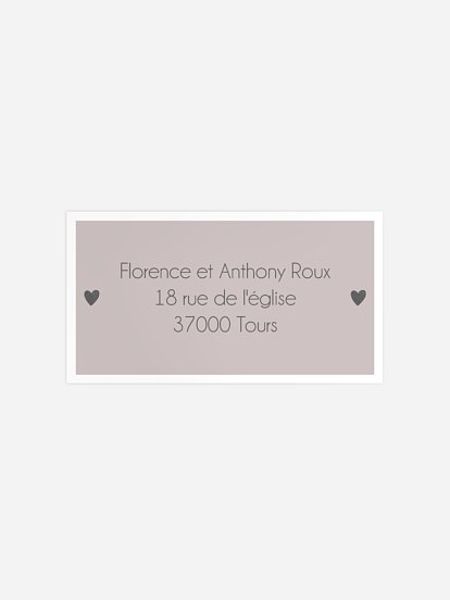 Étiquette destinataire mariage Idylle
