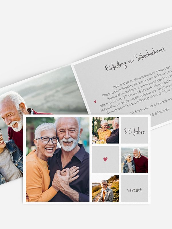 Einladung zur Silberhochzeit Mit Herz