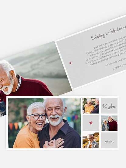 Einladung zur Silberhochzeit Mit Herz