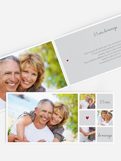 Invitation anniversaire mariage 25 ans Idylle