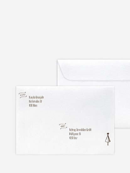 Bedruckte Umschläge geschäftl. Weihnachten Natural Christmas