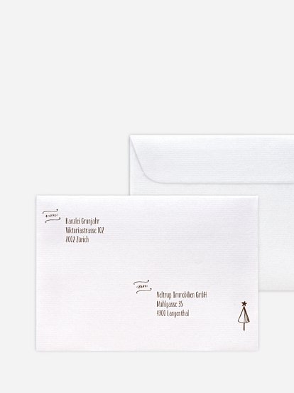 Bedruckte Umschläge geschäftl. Weihnachten Natural Christmas