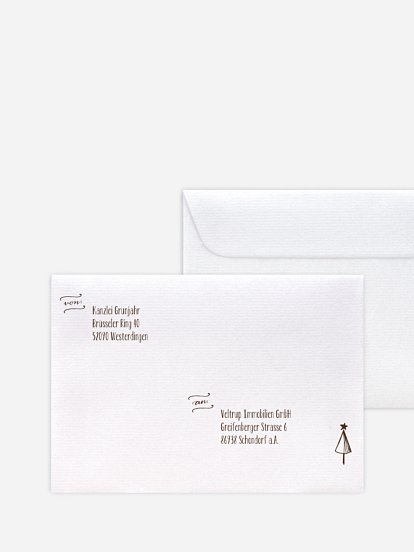 Bedruckte Umschläge geschäftl. Weihnachten Natural Christmas