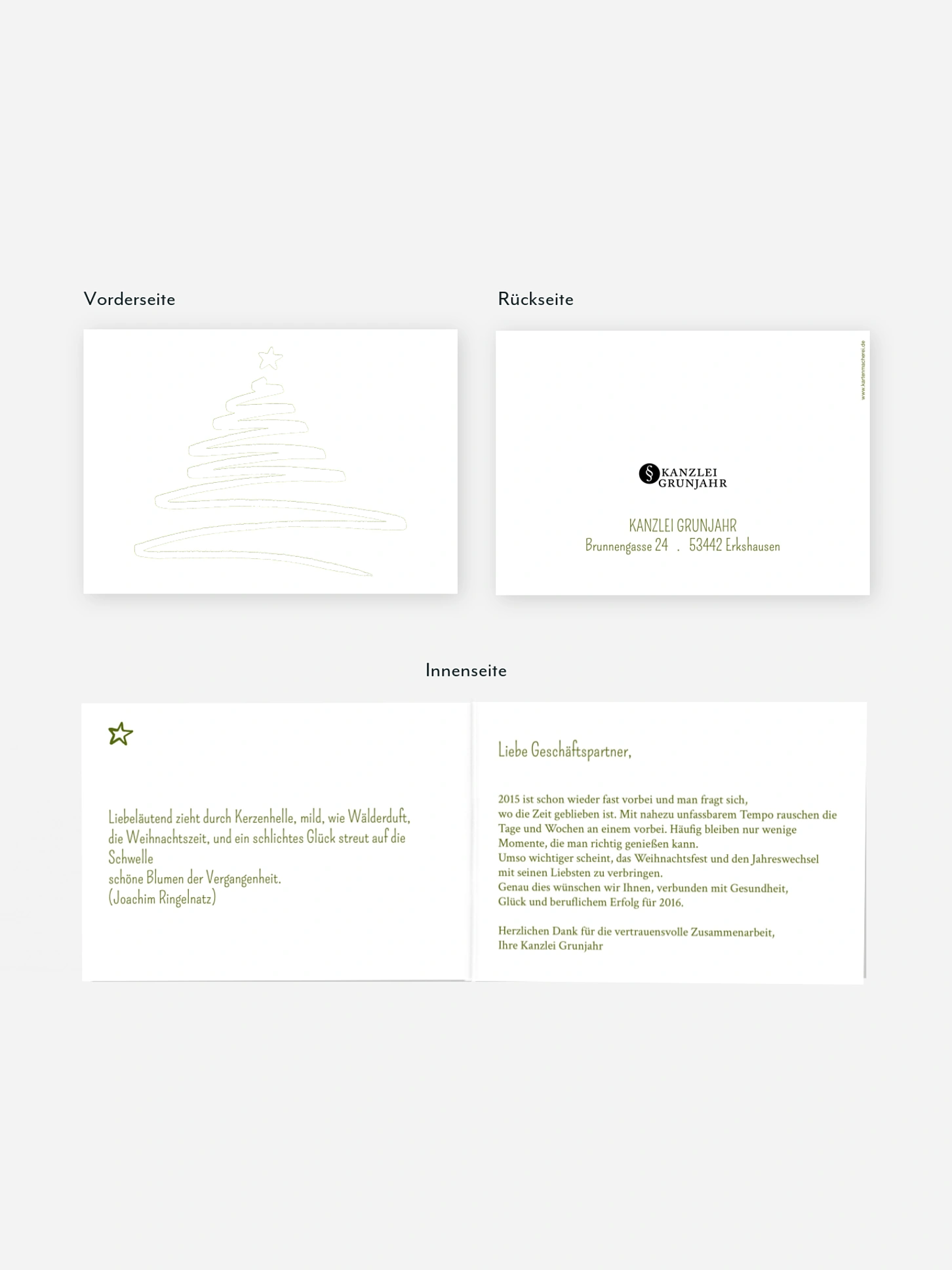 Geschäftliche Weihnachtskarte Christmas Art