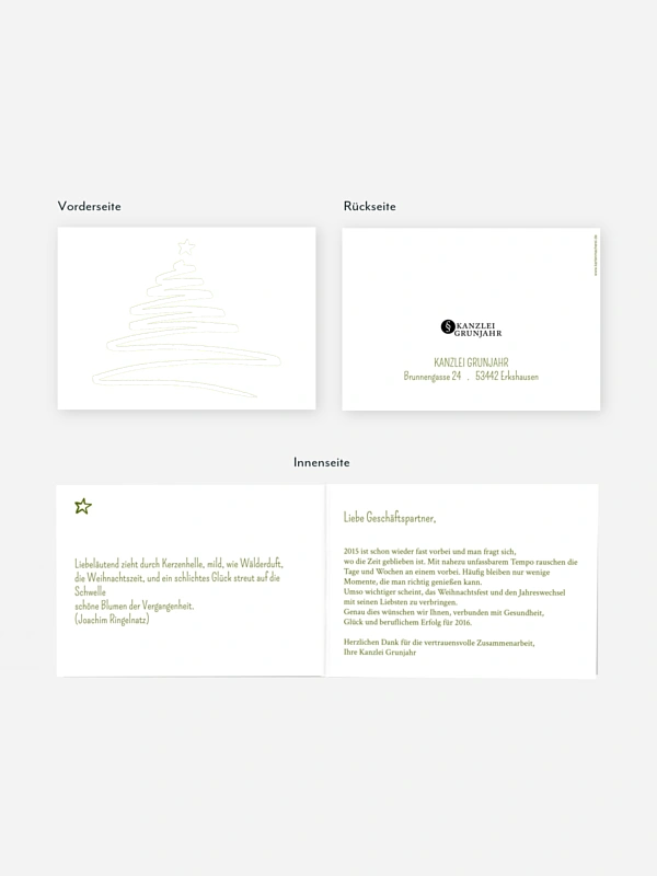 Geschäftliche Weihnachtskarte Christmas Art
