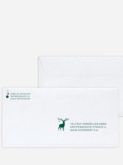 Bedruckte Umschläge geschäftl. Weihnachten Wild Christmas Premium