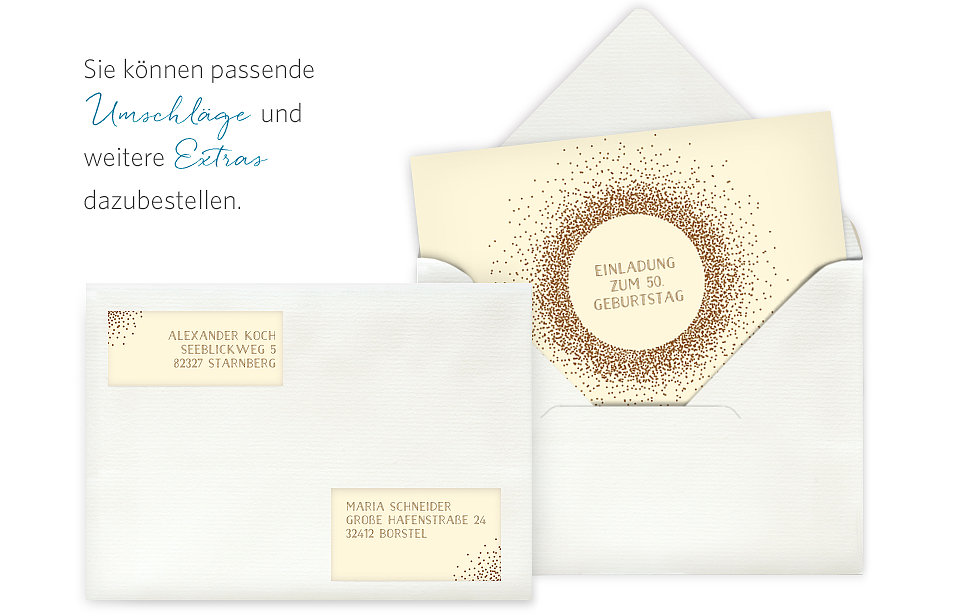 Einladung 50. Geburtstag Glanzvoll