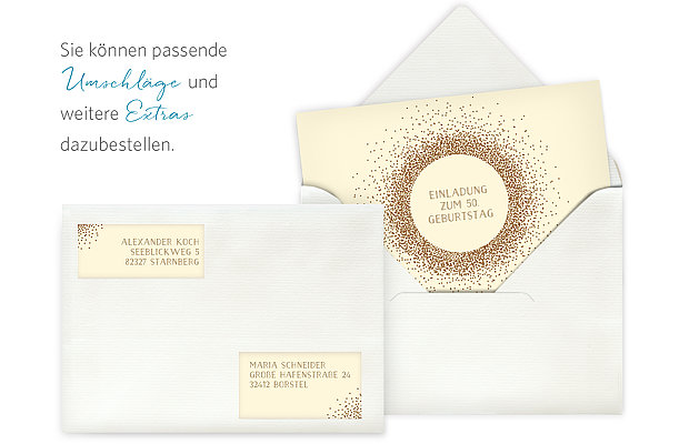 Einladung 50. Geburtstag Glanzvoll