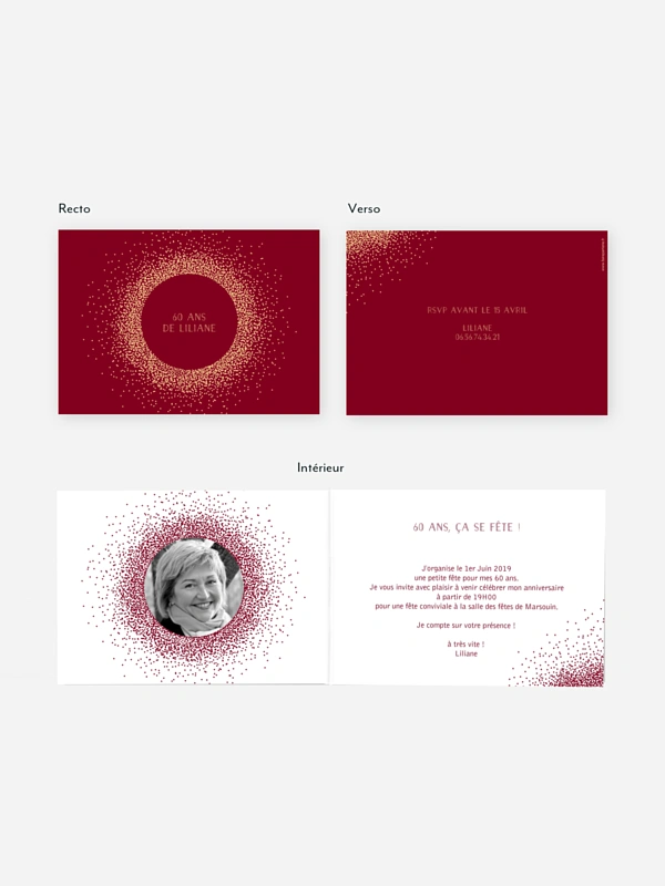 invitation anniversaire 60 Magique