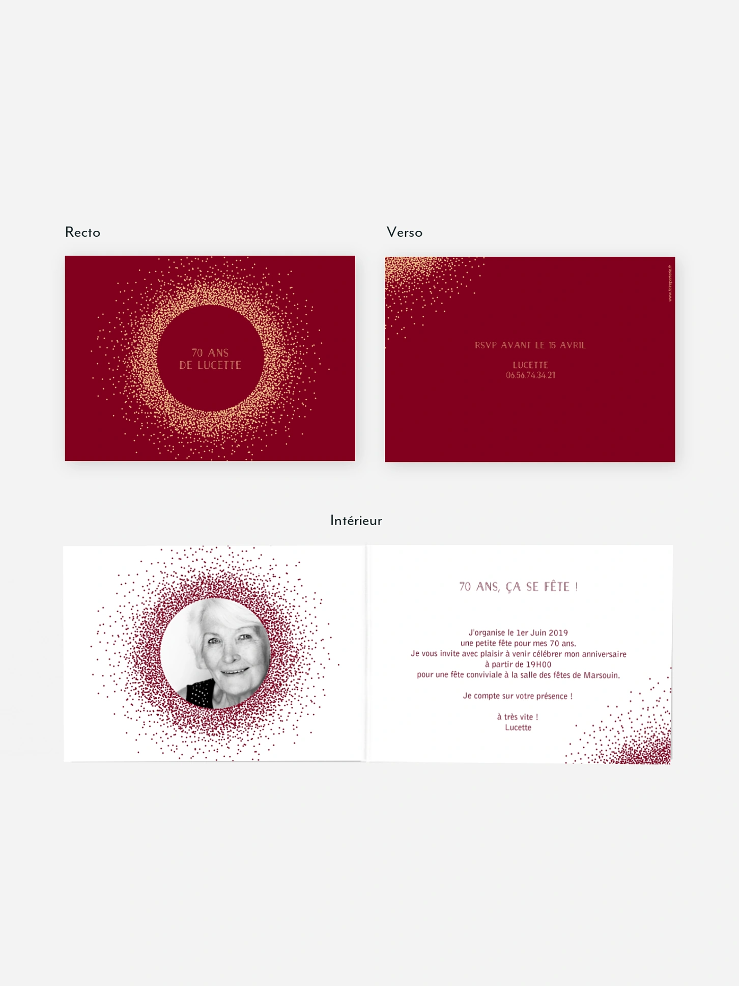invitation anniversaire 70 Magique