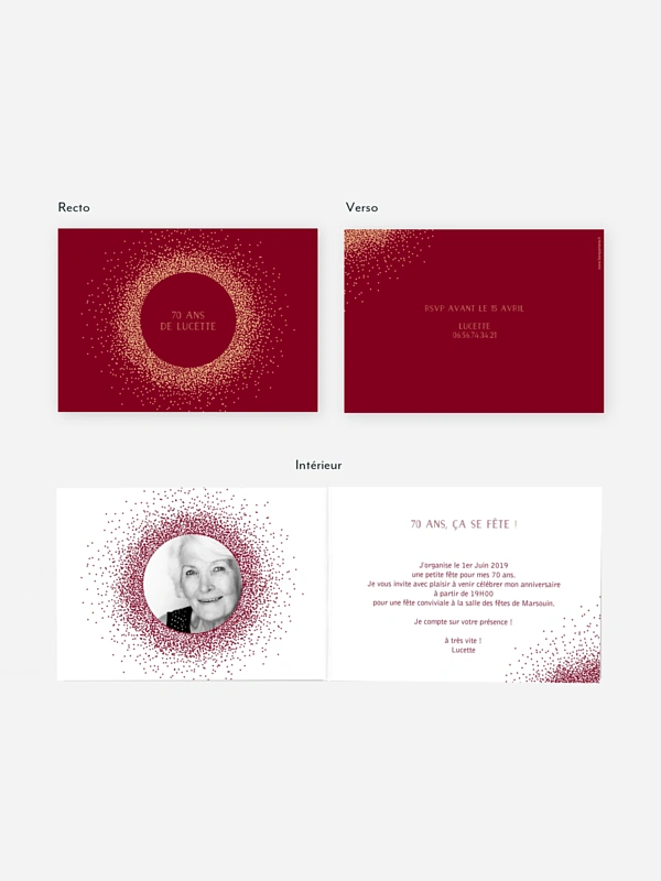 invitation anniversaire 70 Magique