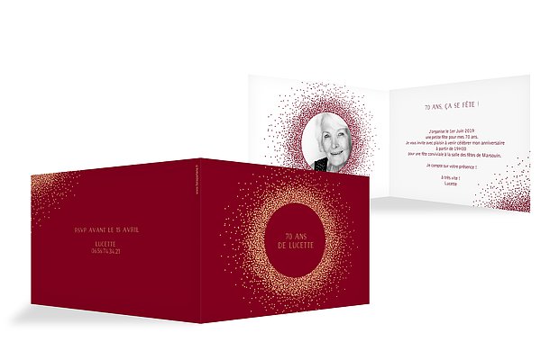 invitation anniversaire 70 Scintillant