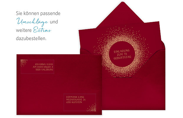 Einladung 70. Geburtstag Glanzvoll