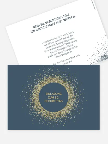 Einladung 80. Geburtstag Glanzvoll
