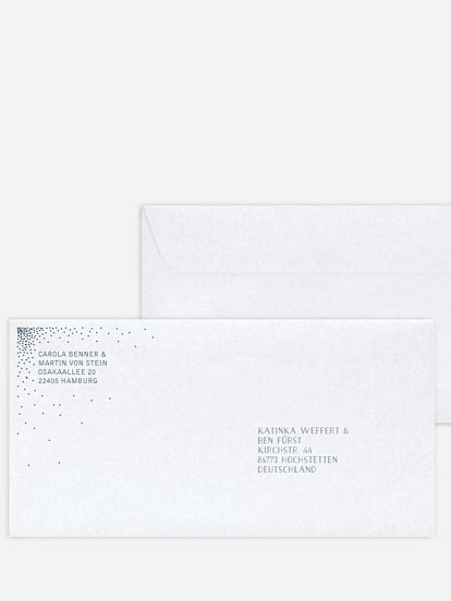 Bedruckter Briefumschlag Hochzeit Glanzvoll