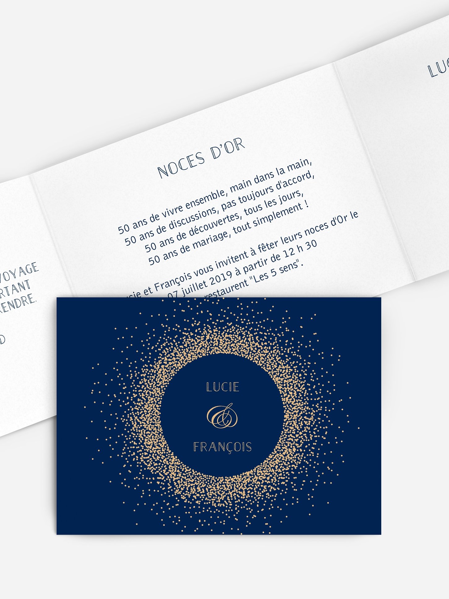 Invitation anniversaire mariage 50 ans Scintillant