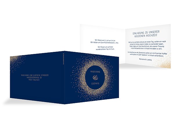 Einladung zur Goldenen Hochzeit Glanzvoll