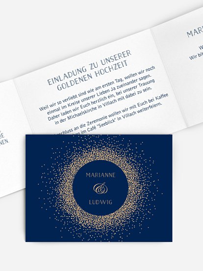 Einladung zur Goldenen Hochzeit Glanzvoll