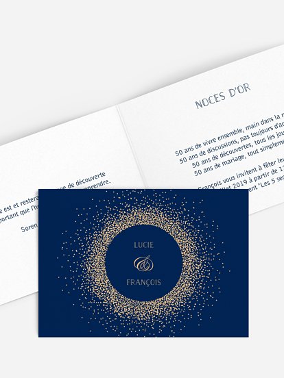 Invitation anniversaire mariage 50 ans Scintillant