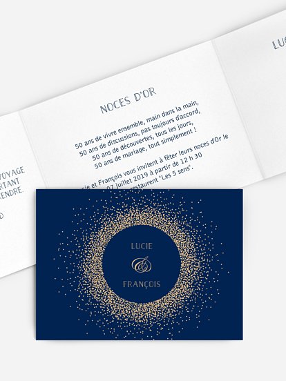 Invitation anniversaire mariage 50 ans Scintillant