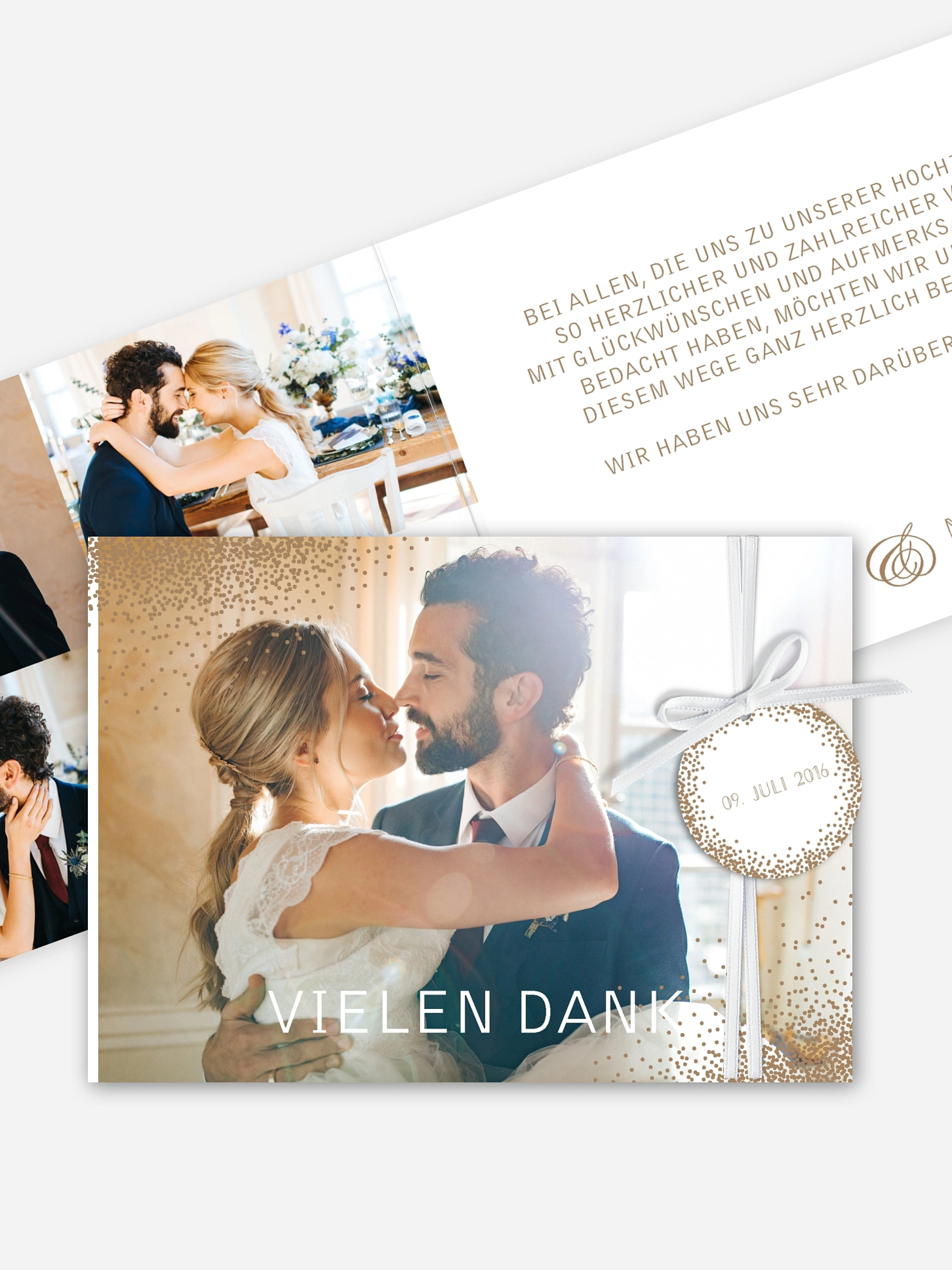 Dankeskarte Hochzeit Glanzvoll