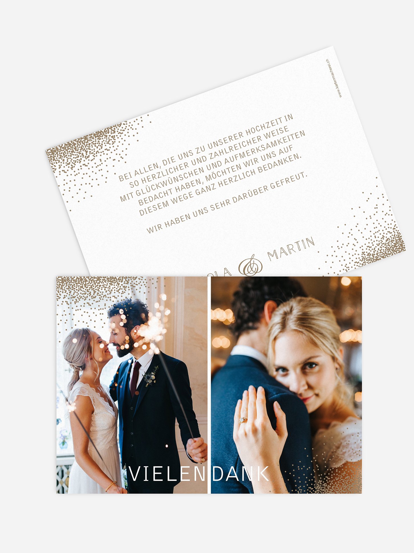 Dankeskarte Hochzeit Glanzvoll