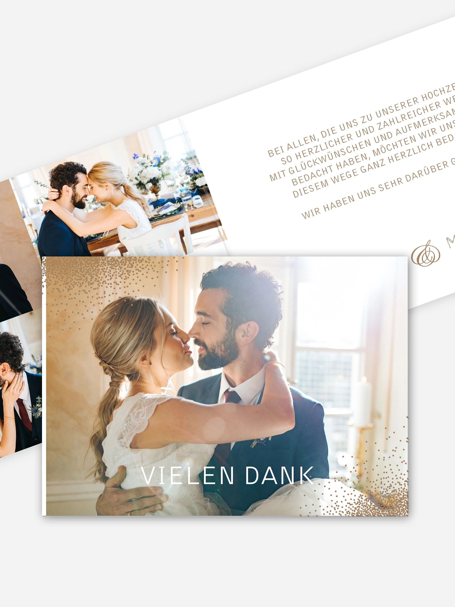 Dankeskarte Hochzeit Glanzvoll