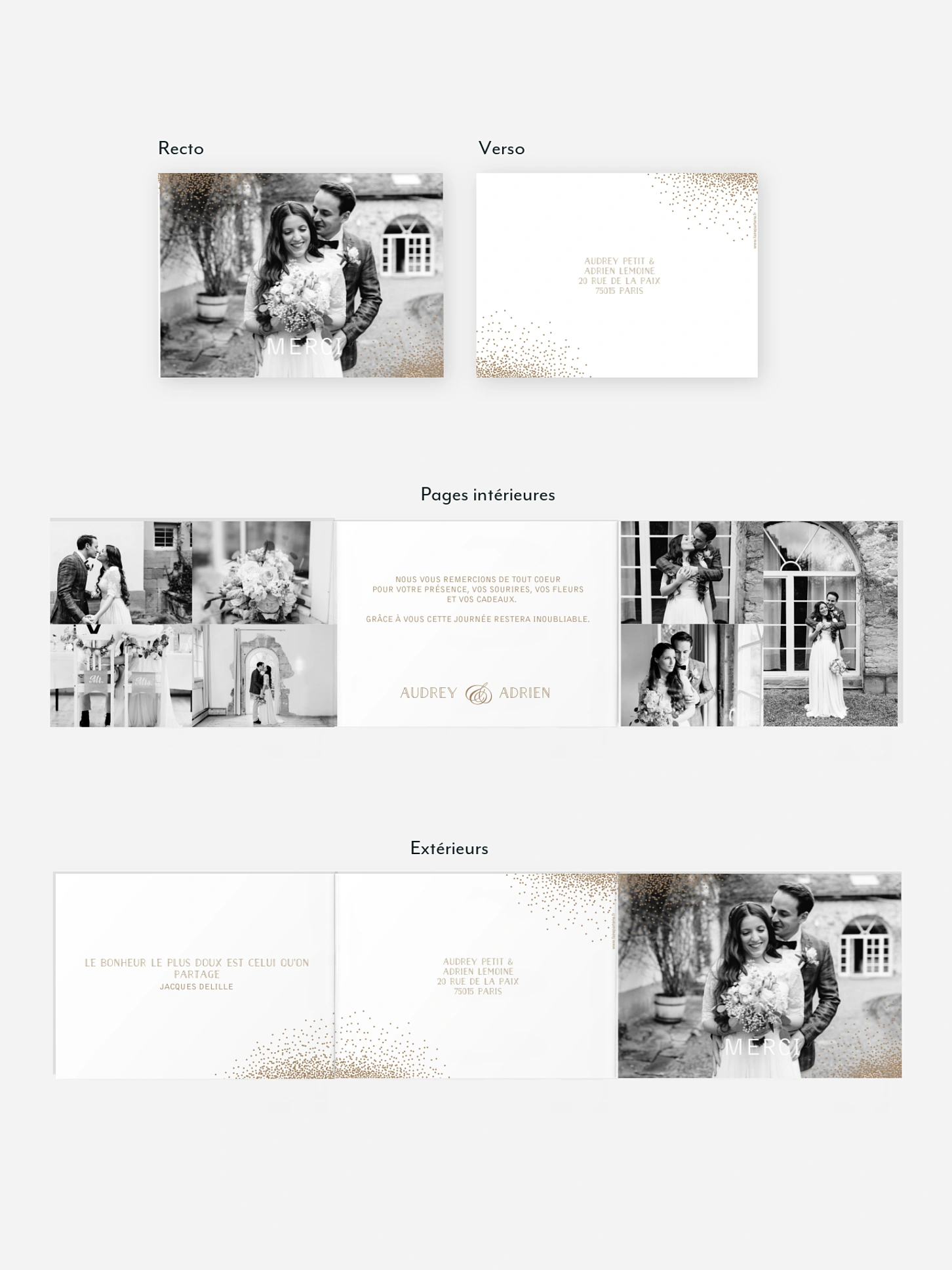 Carte de remerciements Scintillant