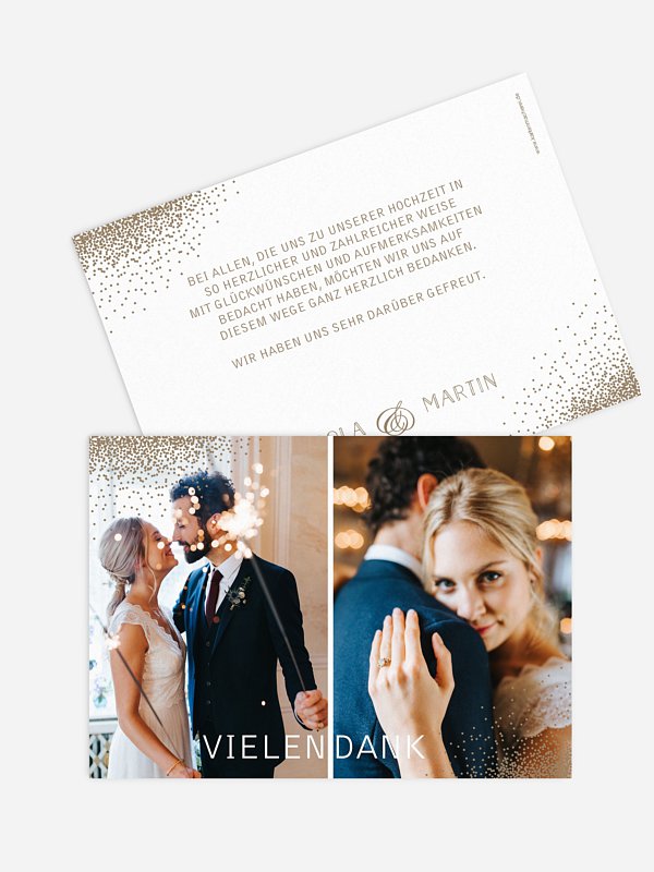 Dankeskarte Hochzeit Glanzvoll