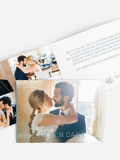Dankeskarte Hochzeit Glanzvoll