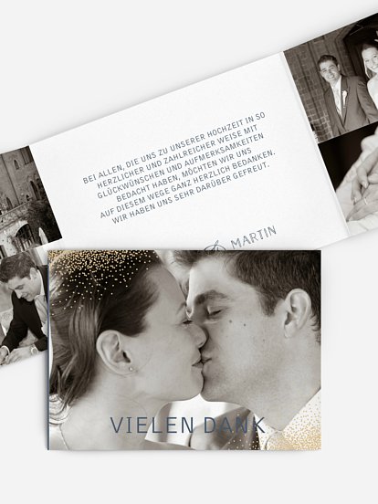 Dankeskarte Hochzeit Glanzvoll