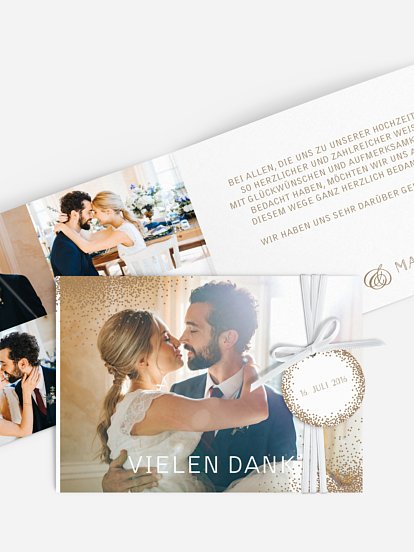 Dankeskarte Hochzeit Glanzvoll