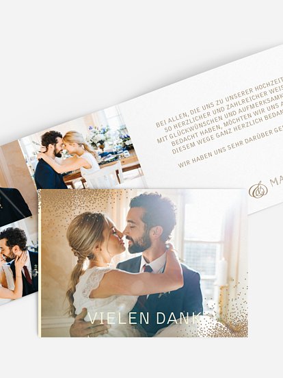 Dankeskarte Hochzeit Glanzvoll