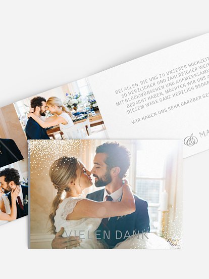 Dankeskarte Hochzeit Glanzvoll