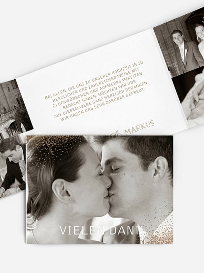 Dankeskarte Hochzeit Glanzvoll