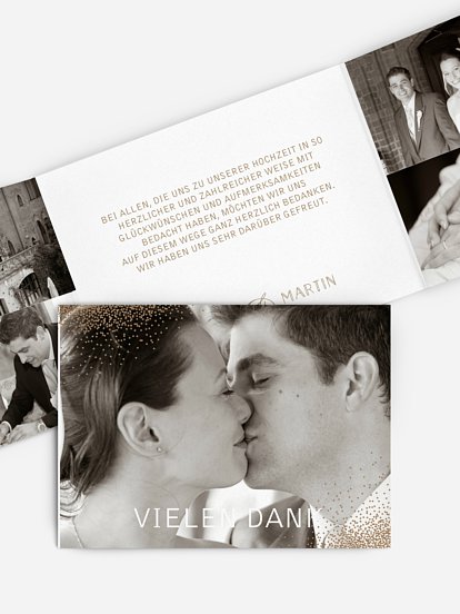Dankeskarte Hochzeit Glanzvoll