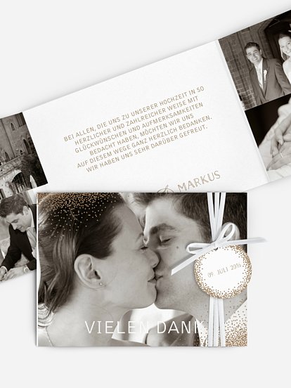 Dankeskarte Hochzeit Glanzvoll