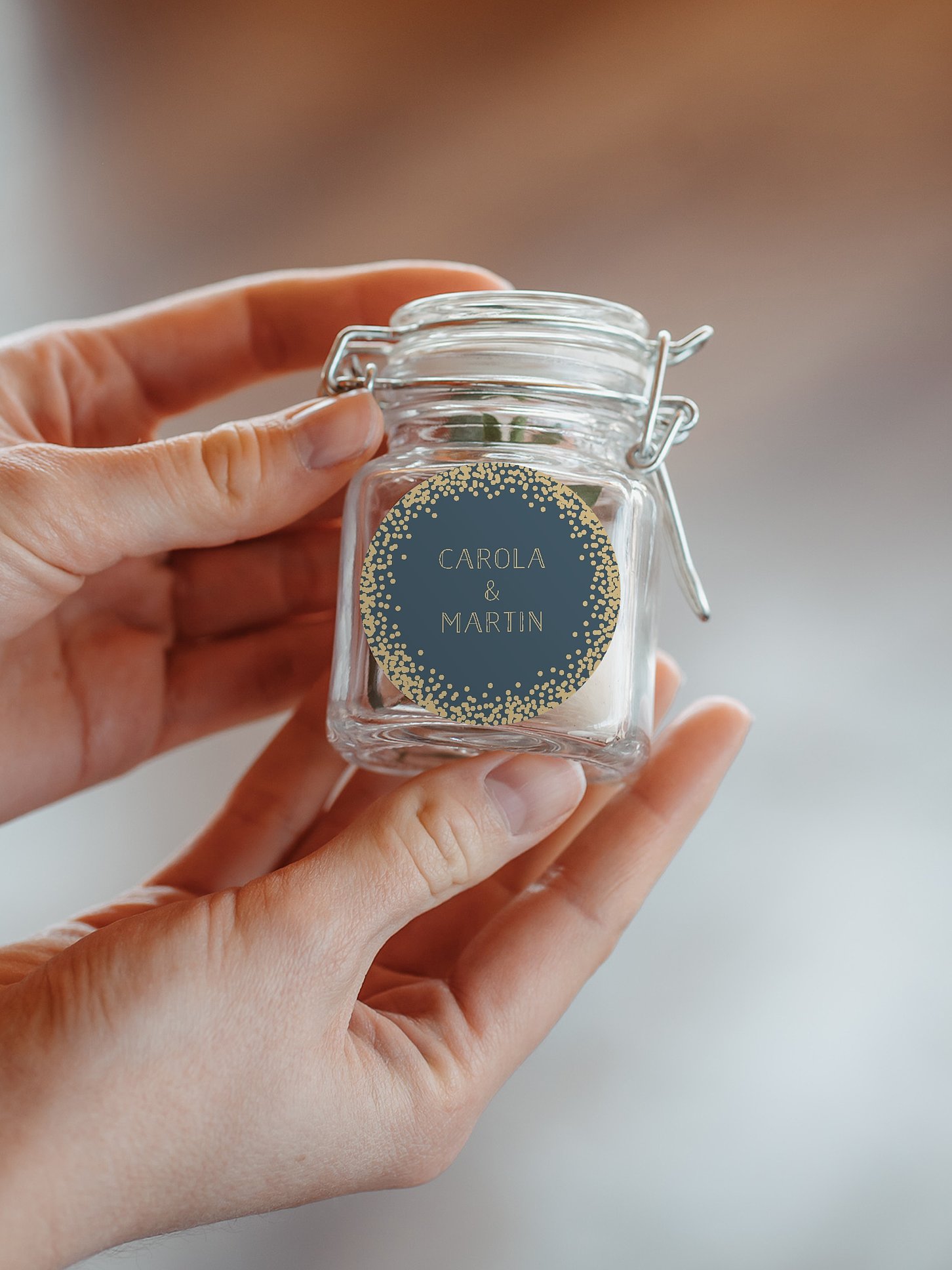 Geschenkaufkleber Hochzeit Glanzvoll