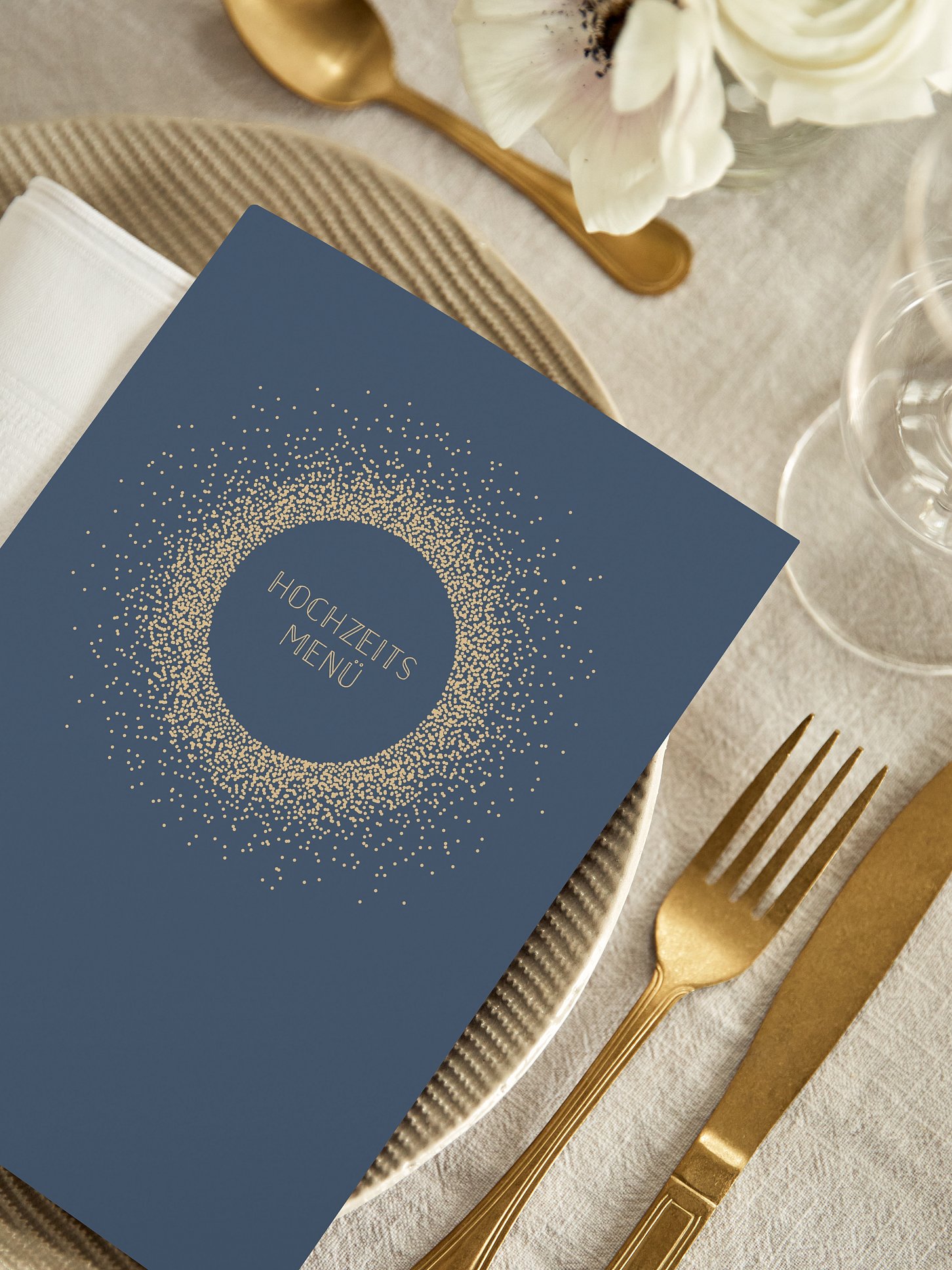 Menükarte Hochzeit Glanzvoll