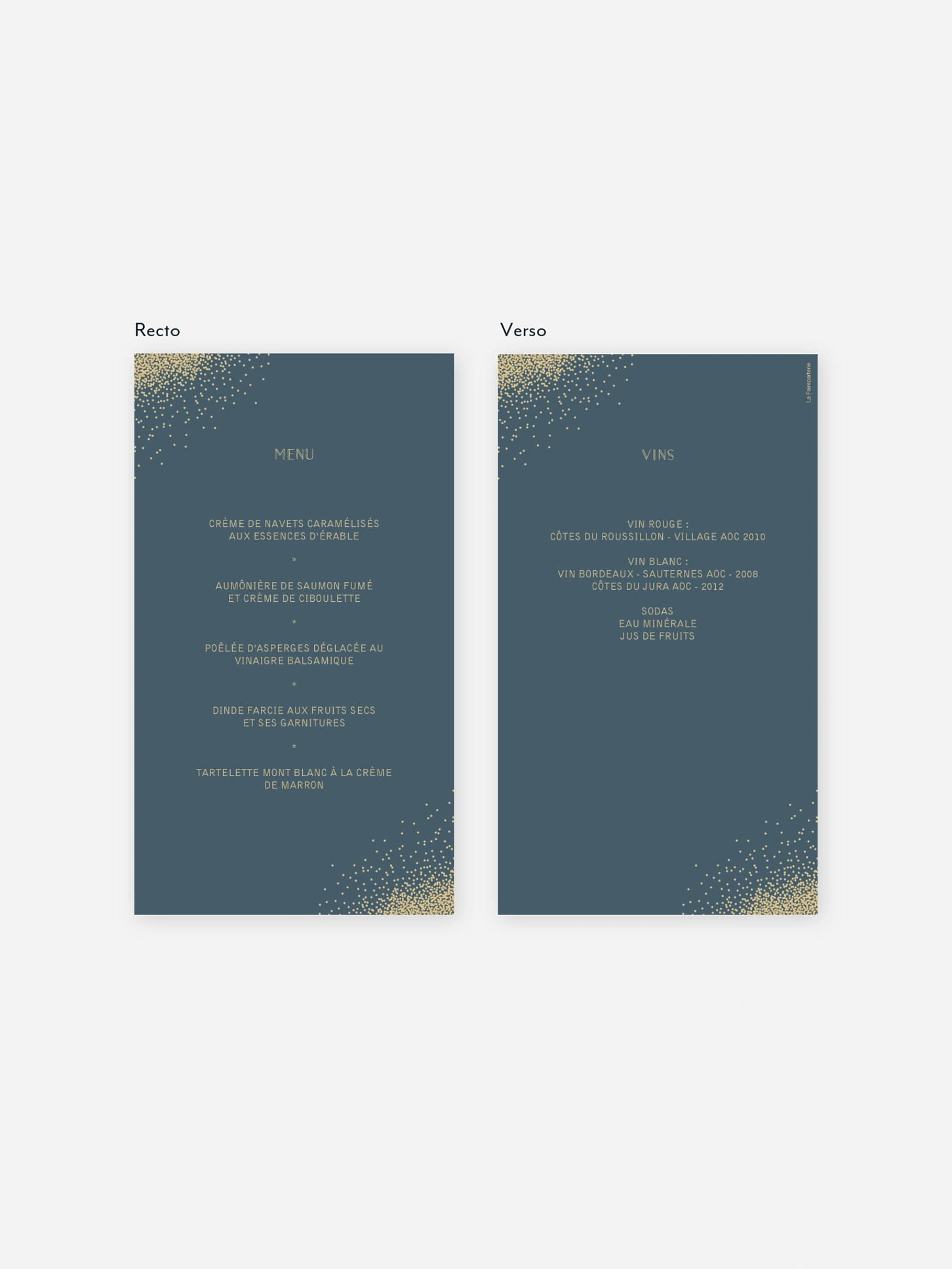Menu mariage Scintillant