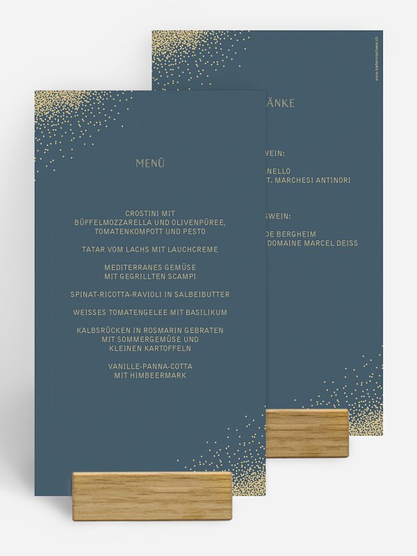 Menükarte Hochzeit Glanzvoll