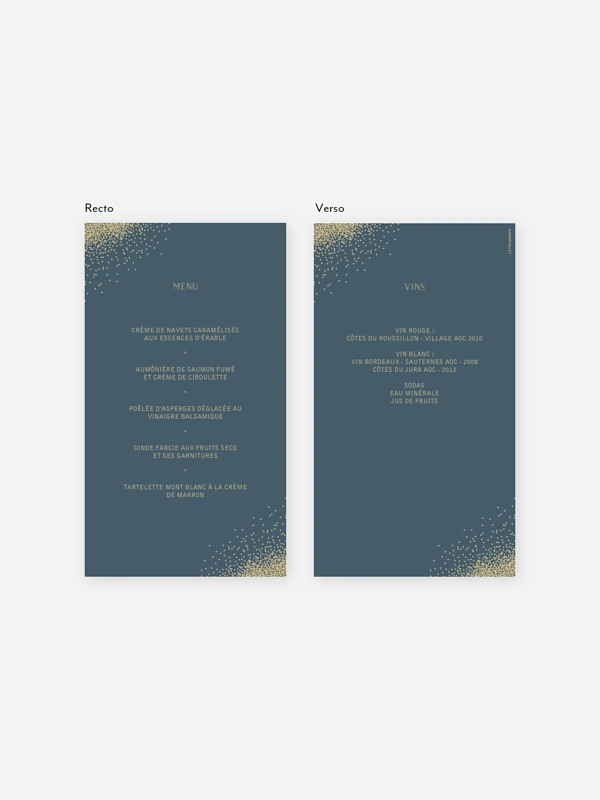 Menu mariage Scintillant
