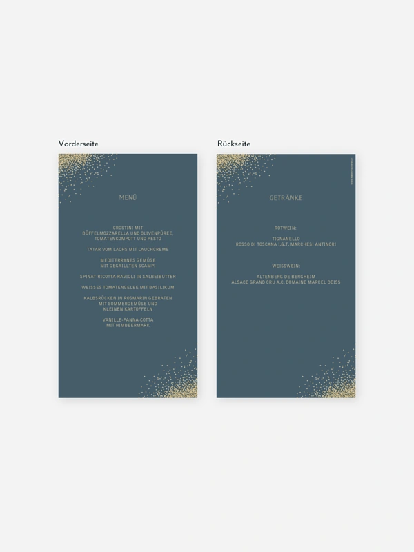 Menükarte Hochzeit Glanzvoll