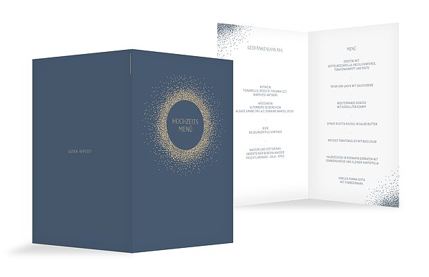 Menükarte Hochzeit Glanzvoll