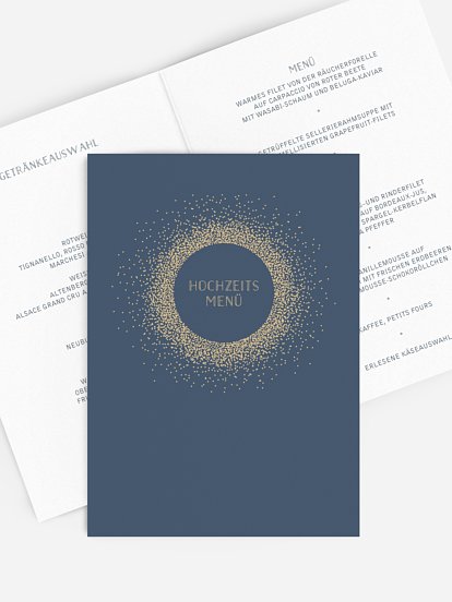 Menükarte Hochzeit Glanzvoll