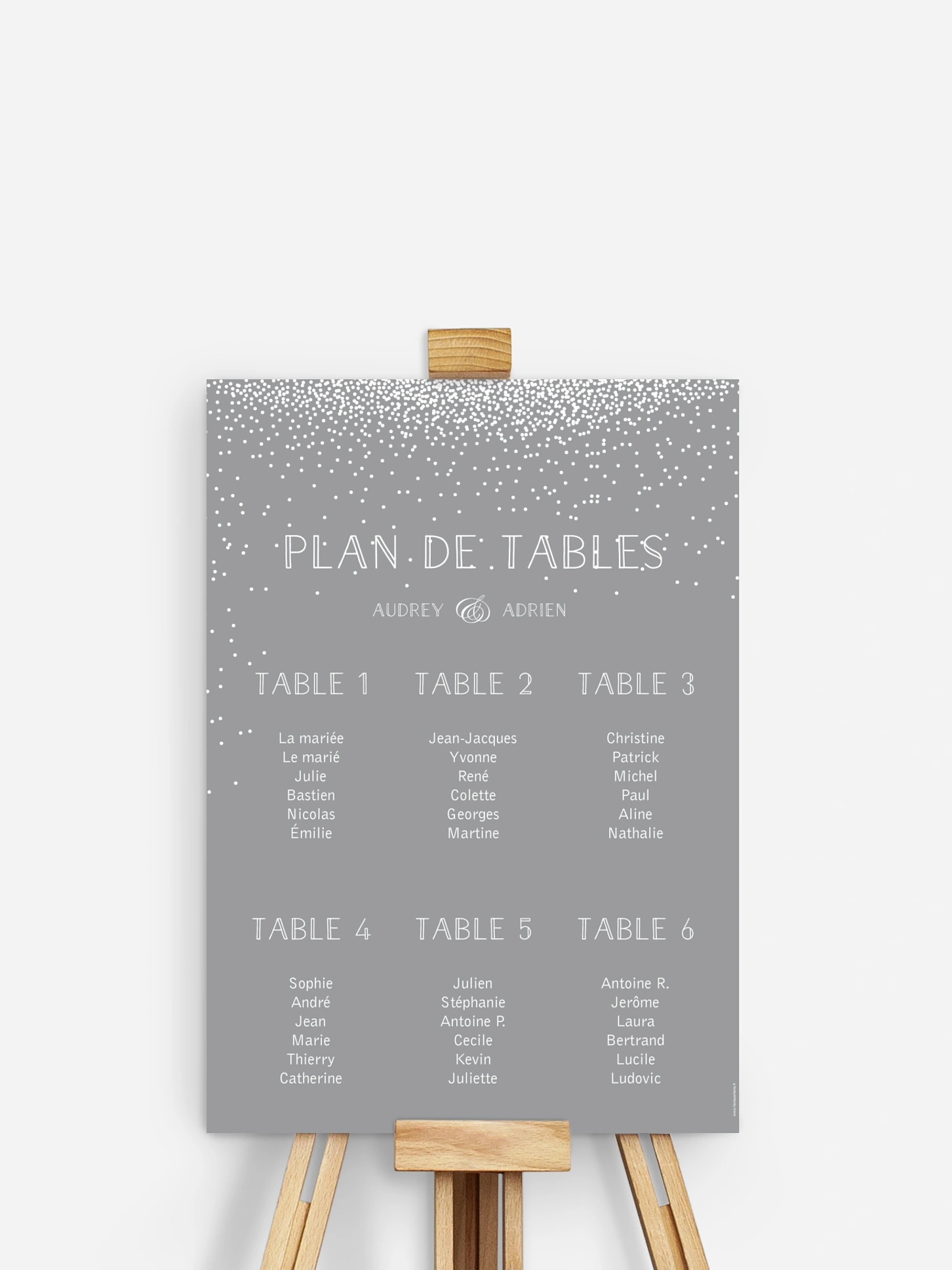 Poster plan de table mariage Scintillant