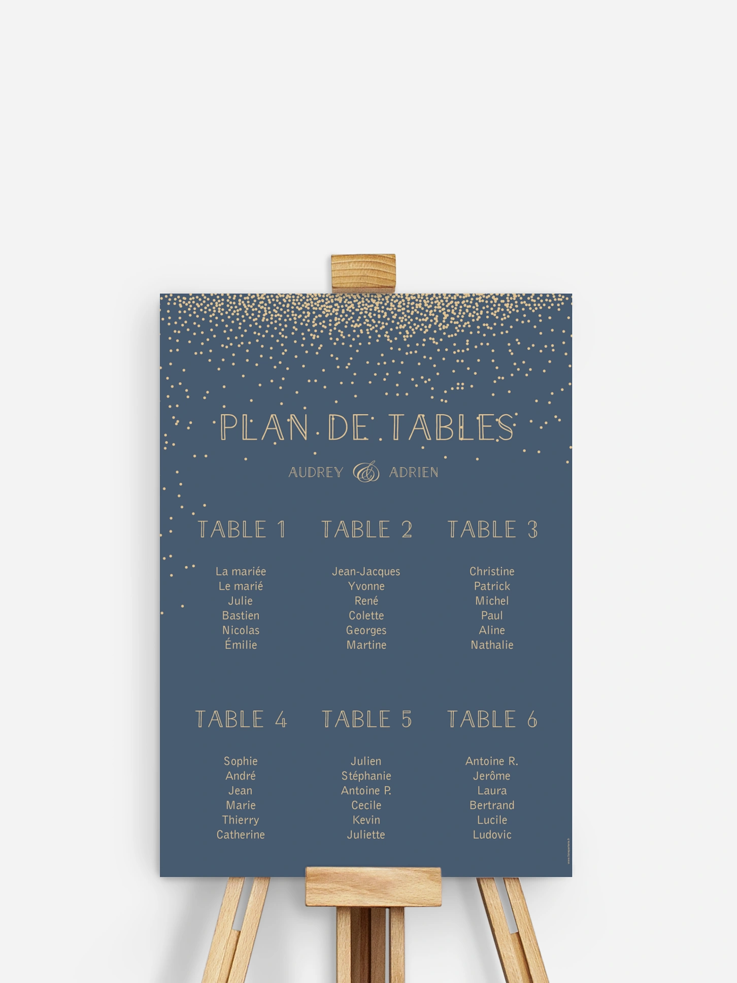 Poster plan de table mariage Scintillant
