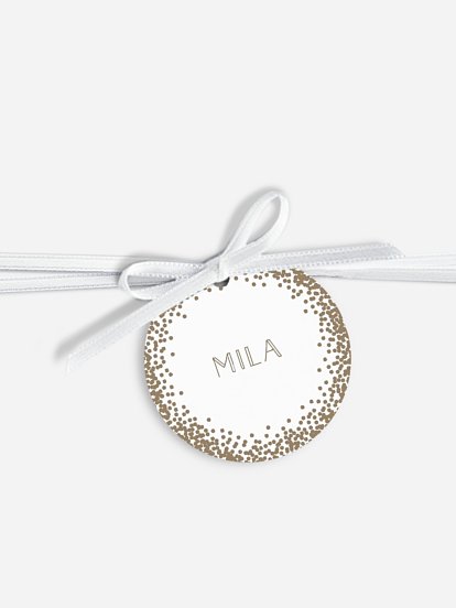 Anhänger mit Band zur Hochzeit personalisiert Glanzvoll