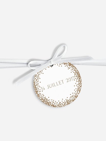 Étiquette avec ruban Scintillant